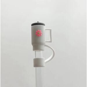 Chic Grey & Pink Mini Tumbler Straw Covers